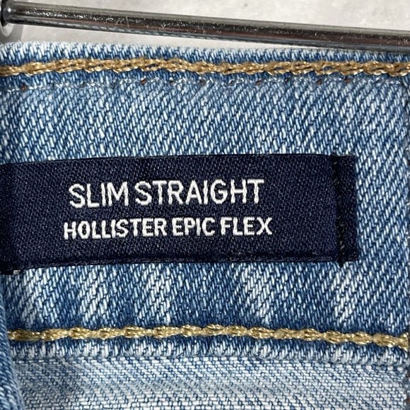 Hollister Mens‎ Jeans Slim Straight Size 31 x 32 Distressed Flex Denim Stretch - Picture 12 of 13